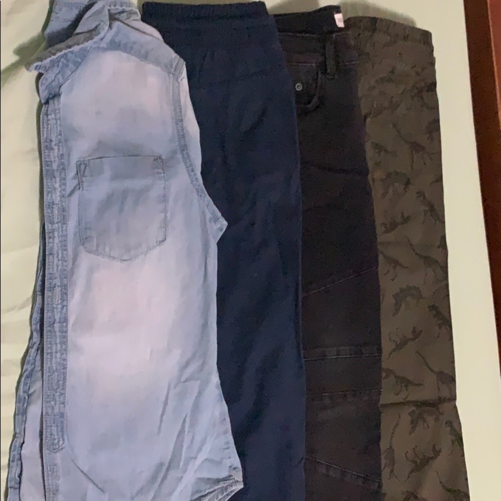 2 hm joggers/Zara skinny jeans/Zara denim top